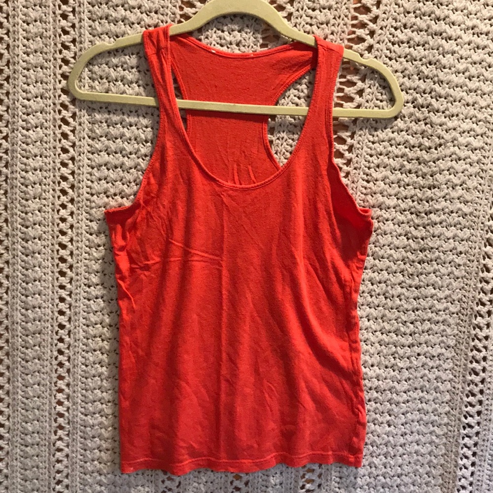 orange tank top